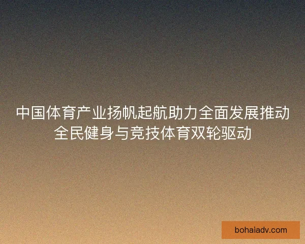 中国体育产业扬帆起航助力全面发展推动全民健身与竞技体育双轮驱动